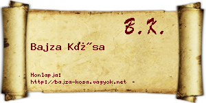 Bajza Kósa névjegykártya